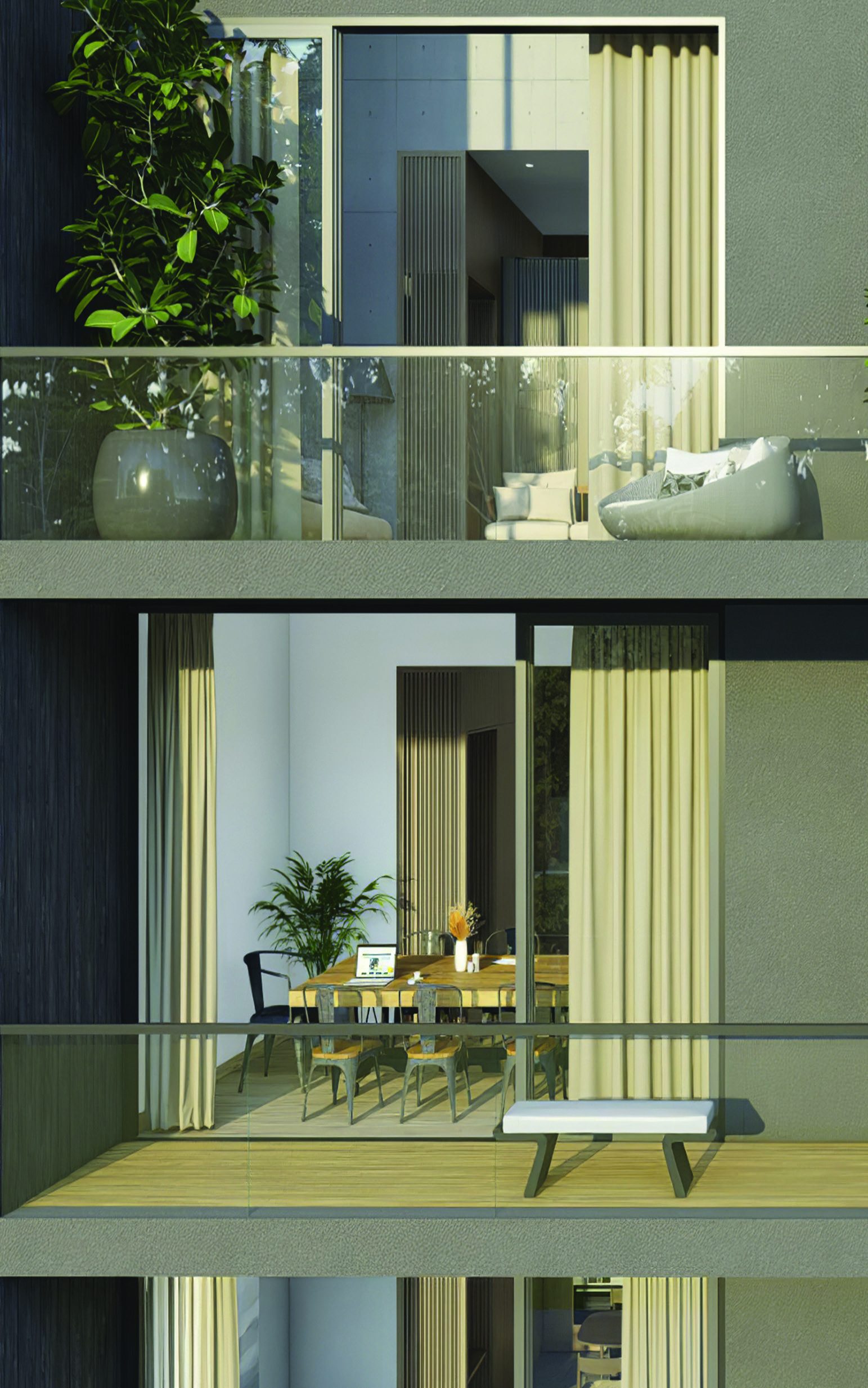 Balconies on the facade (artist’s impression)