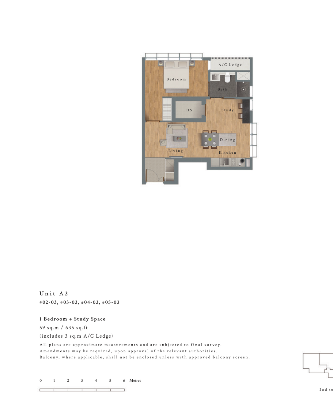 1-Bedroom + Study · Type A2