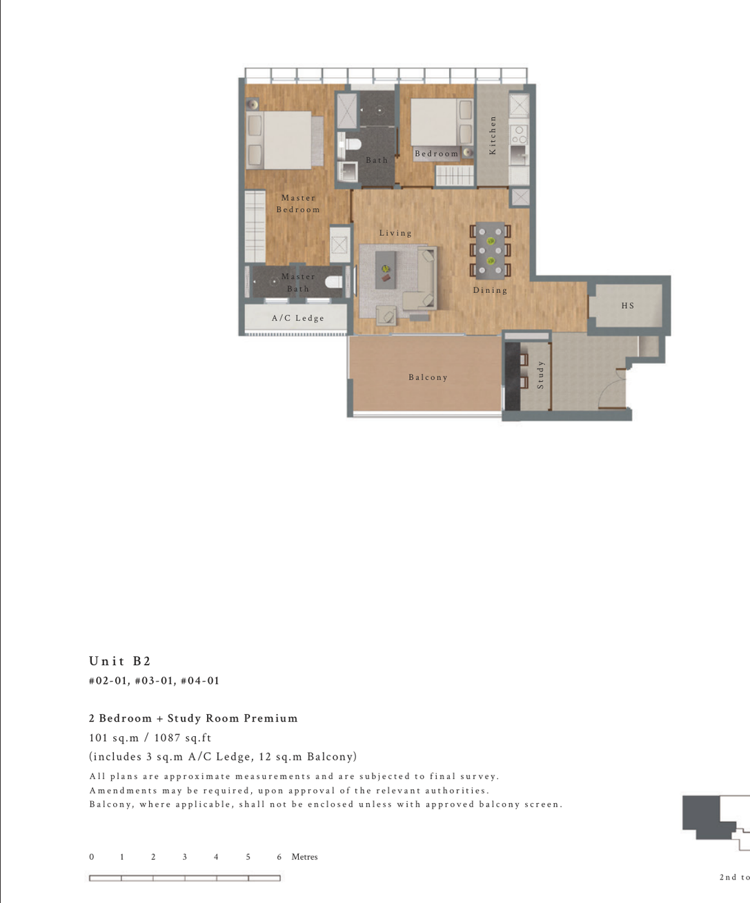 2-Bedroom + Study Premium · Type B2