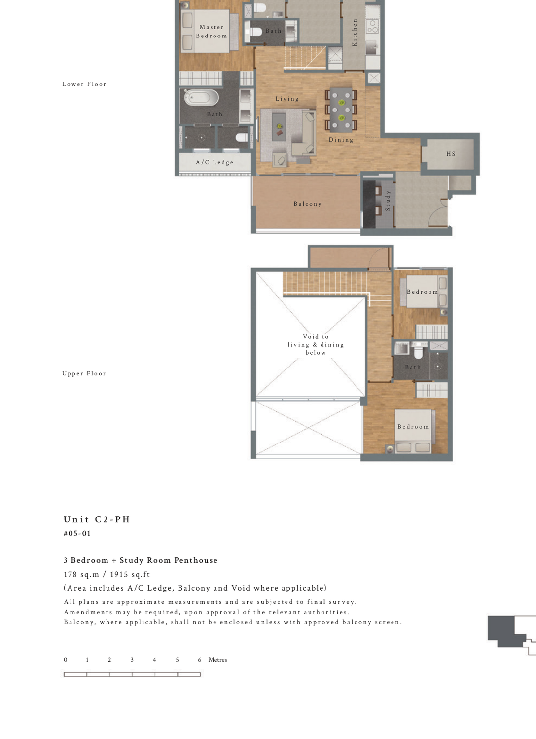 3-Bedroom + Study Penthouse · Type C2-PH